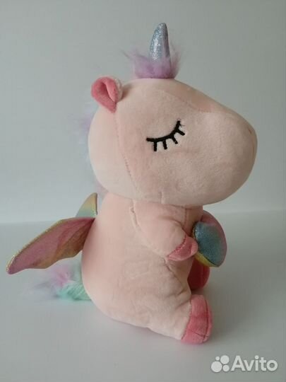Мягкая игрушка, плюшевый единорог розовый, 25см