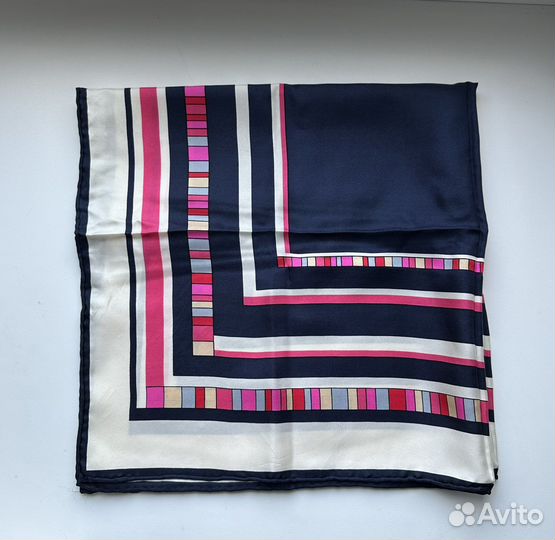 Ysl шелковый платок винтаж синий