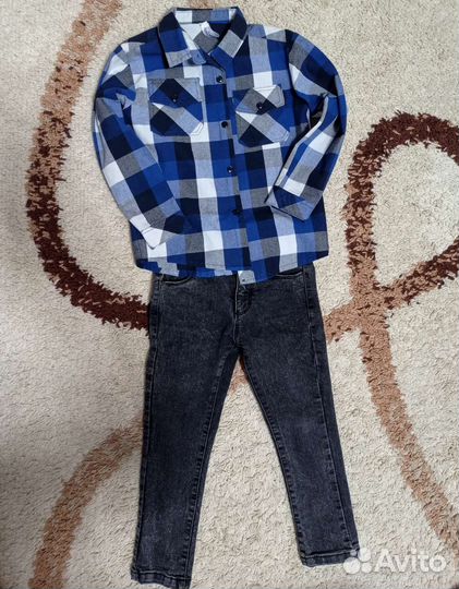 Джинсы и рубашка для мальчика