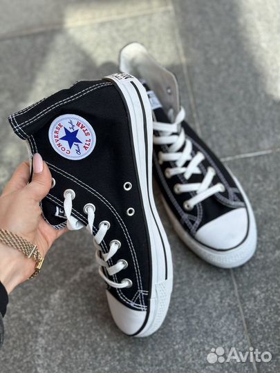 Кеды Converse Конверсы мужские черные высокие