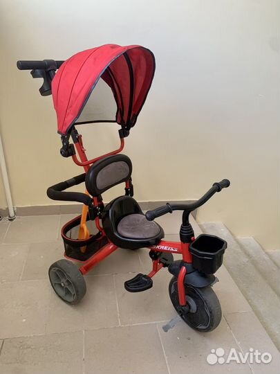 Велосипед трехколесный Kreiss с тентом Красный