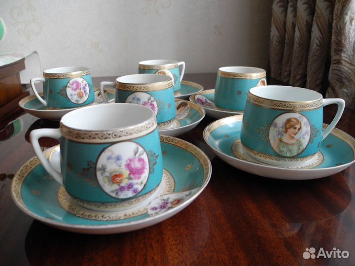 Чайная пара, фарфор. Дмитровский завод. 1930-е гг