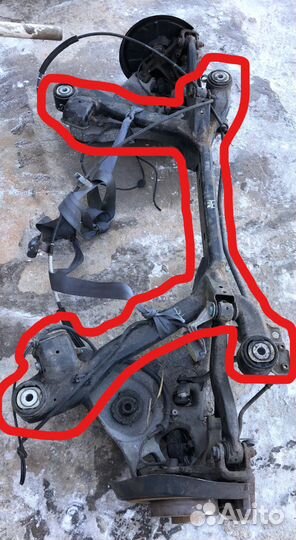 Задняя балка голая audi A4 B6 (ауди А4 Б6)