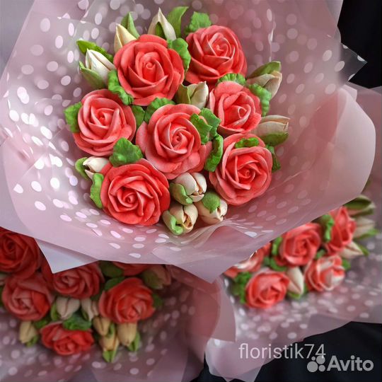 Съедобный зефирный букет вкусный подарок для мамы