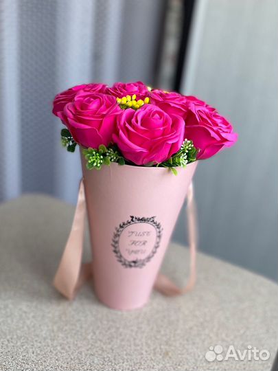 Букет из крупныз мыльных роз