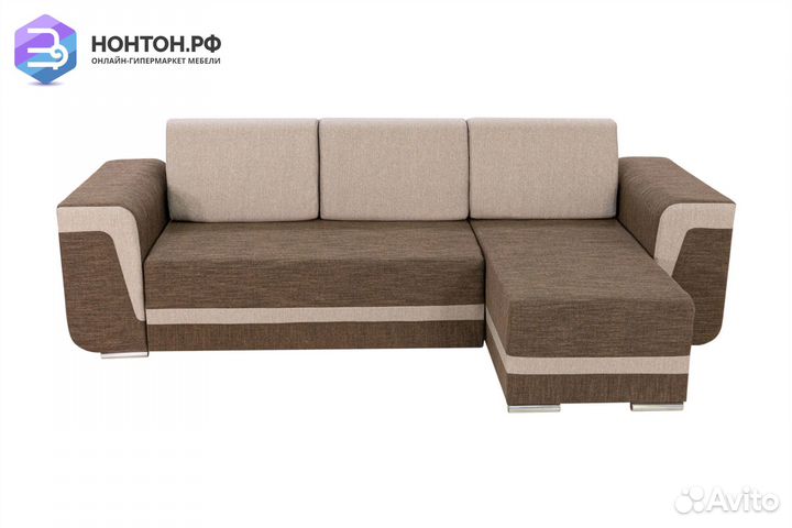 Диван угловой еврокнижка Марракеш коричневый