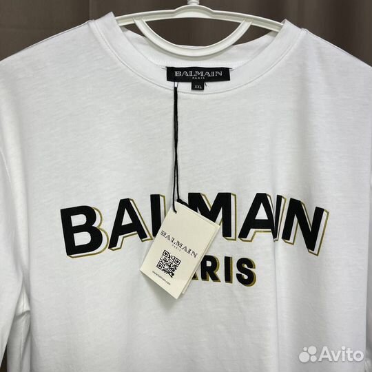Футболка Balmain белая M, L, XL, XXL
