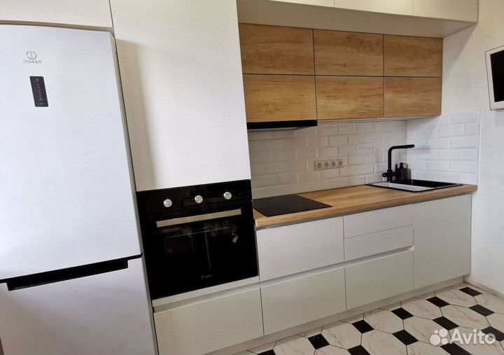 Прямая кухня с мдф фасадами