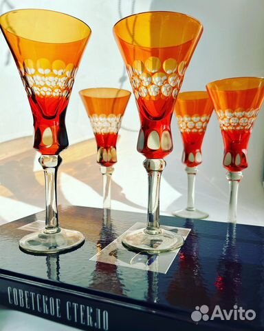 Фужеры цветное стекло СССР