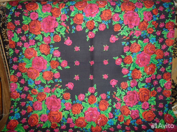 Платок павловопосадский + шерстяной СССР