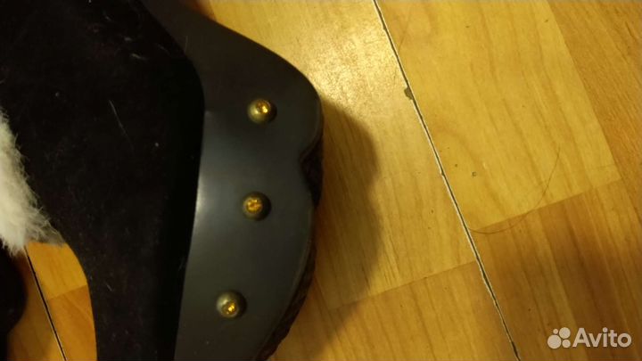 Зимние сапоги, натуральные замшаи мех, винтаж