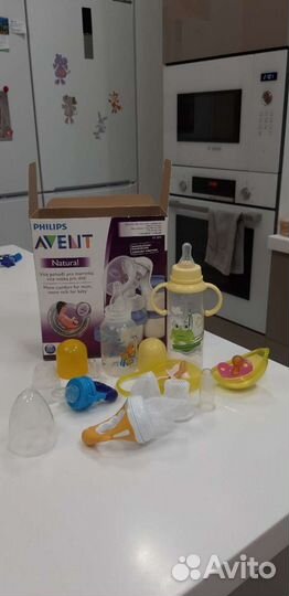 Молокоотсос avent ручной+ниблера 2+пеленки+пустышк