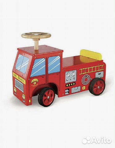 Машинка-каталка деревянная пожарная машина Viga