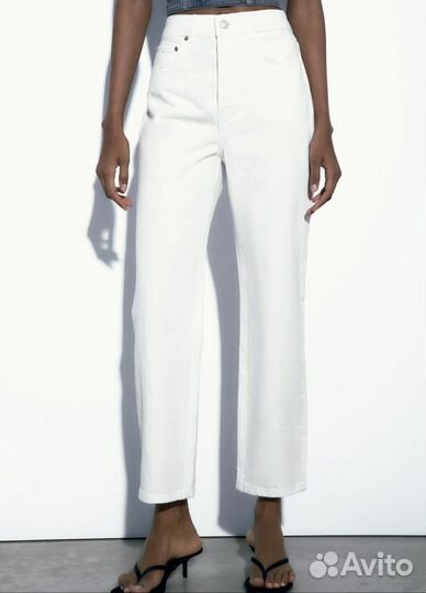 Белые джинсы zara 34