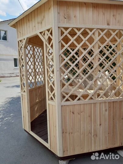 Беседка новая деревянная из сосны, 2х2,6х3,05 м