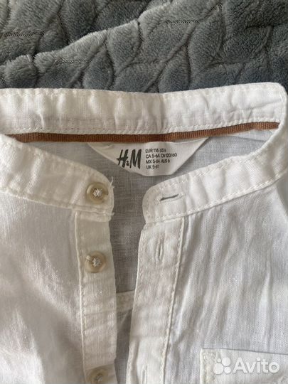 Рубашка белая hm для мальчика