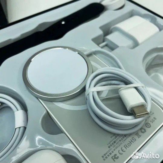 Набор 6 в 1 (наушники, смарт часы, беспроводная за