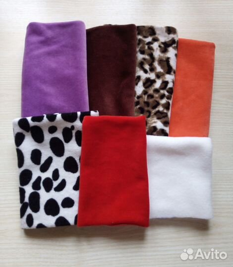 Набор 7 отрезов хлопкового велюра для рукоделия