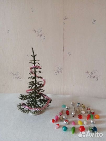Набор елка малютка с игрушками СССР