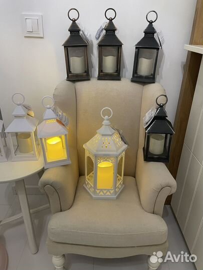 Фонарь рождественский с led свечой