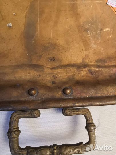 Поднос старинный, латунный