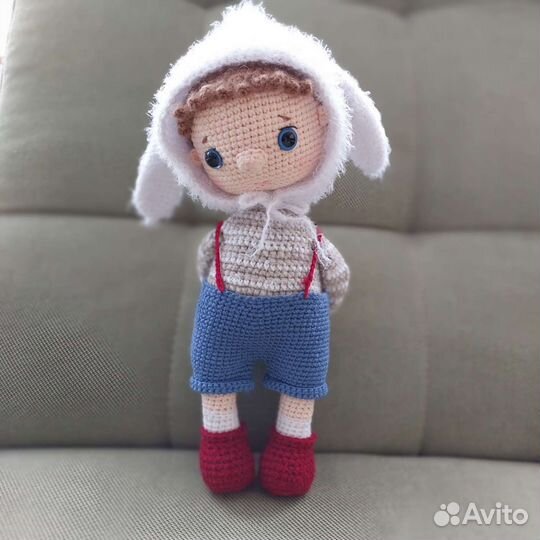 Малыш, мальчик-зайчик и лягушонок ручной работы