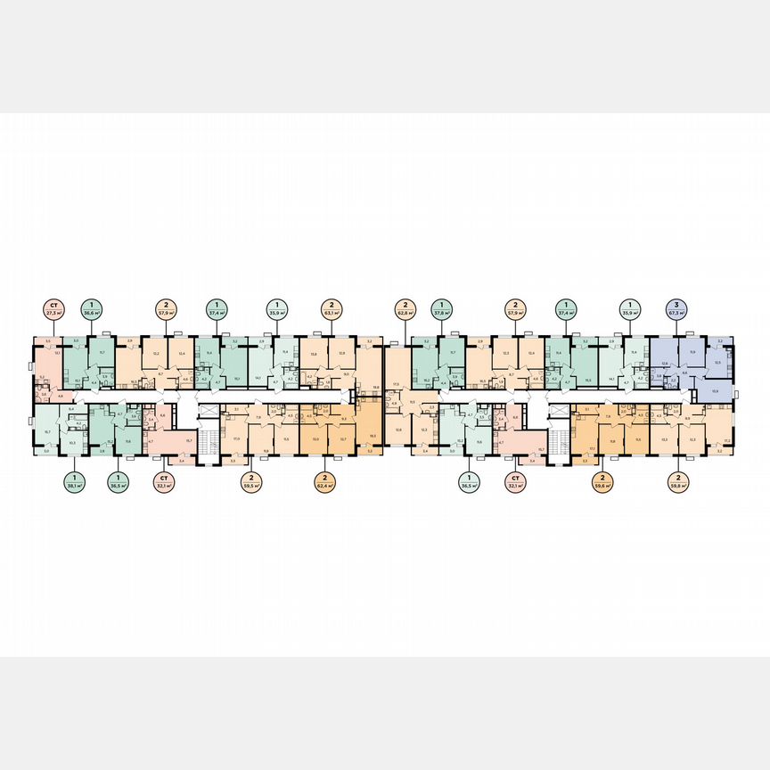 3-к. квартира, 68,8 м², 3/9 эт.