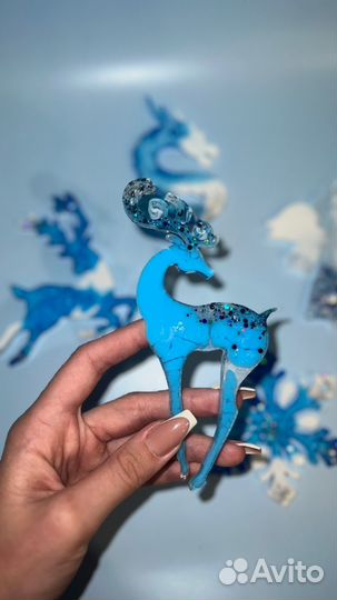 Елочные игрушки из эпоксидной смолы