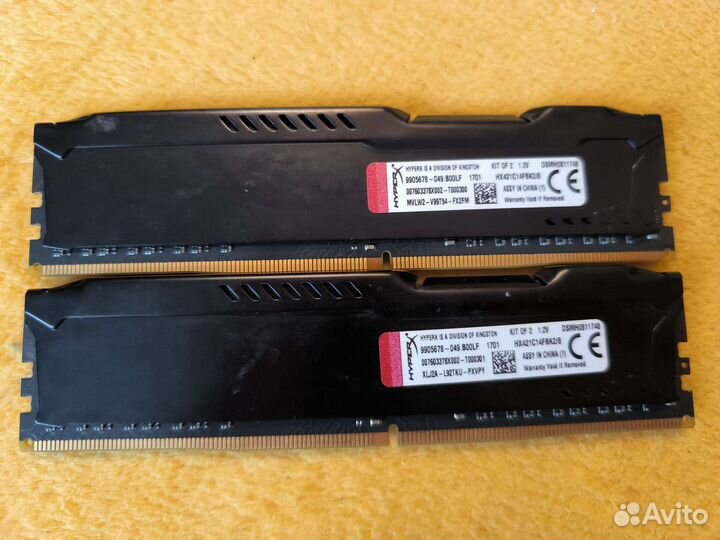 Оперативка Kingston hyperx fury DDR4 16gb
