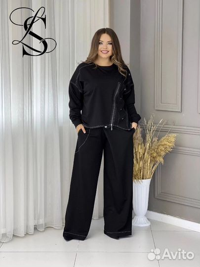 Брючный костюм женский plus size 50,52,54,56,58