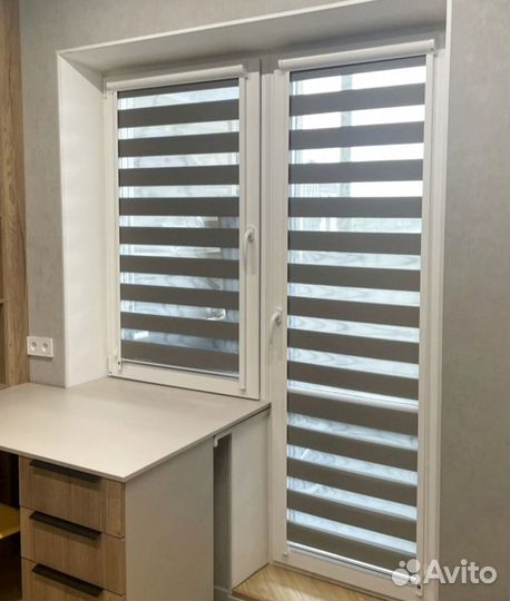 Рулонные шторы зебра для офиса