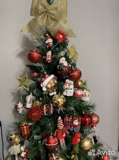 Елка искусственная 180 см + игрушки