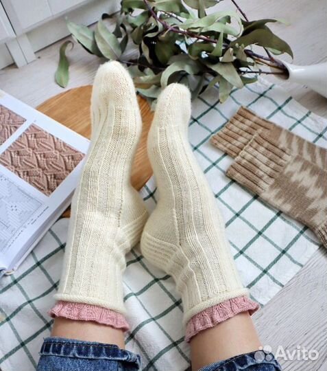 Вязаные шерстяные носки подарок