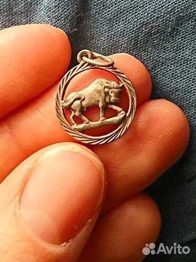 Серебро подвеска телец. Винтаж серьги. Кольца. Ч.1