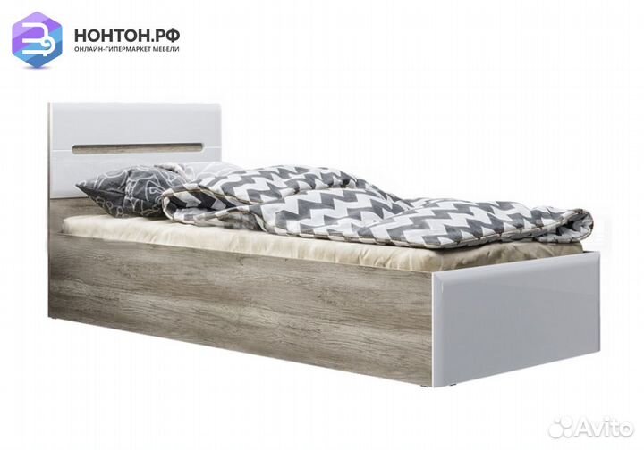 Кровать Наоми дуб каньон / белый глянец