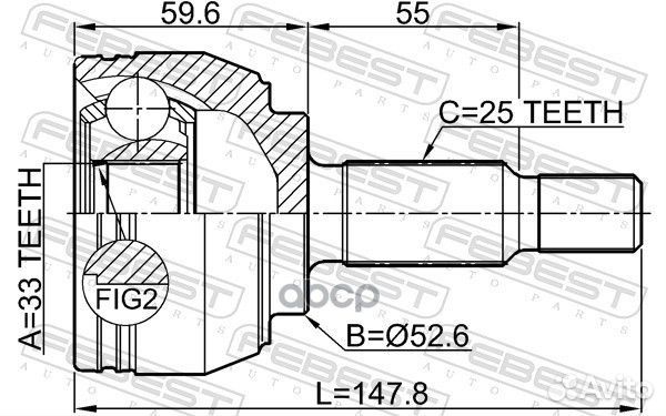 ШРУС nissan terrano 14- наруж. 2410dust Febest