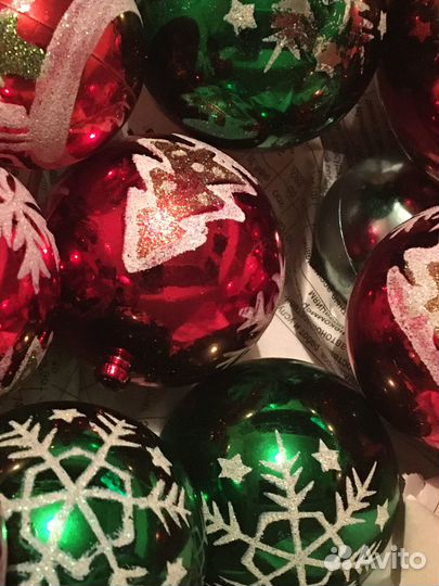 Елочные игрушки набором (пластик)