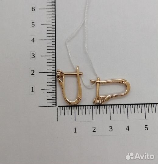 Серьги с природным камнем Золото