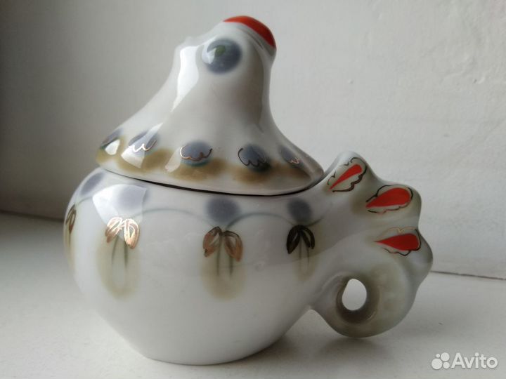 Солонка курочка фарфор СССР