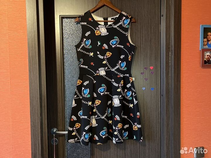 Черное платье коктейльное 48р