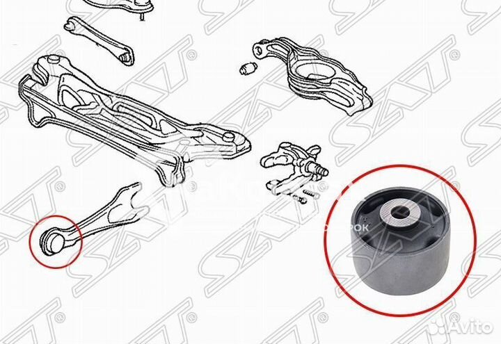 Сайлентблок заднего продольного рычага honda accor