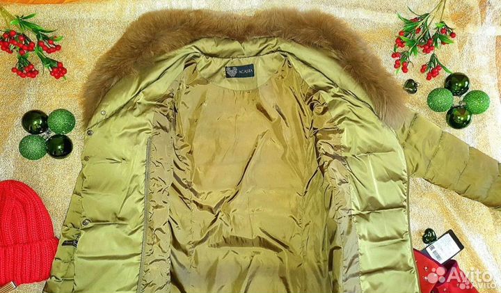 Пуховик зимний длинный женский 44 46 с капюшоном