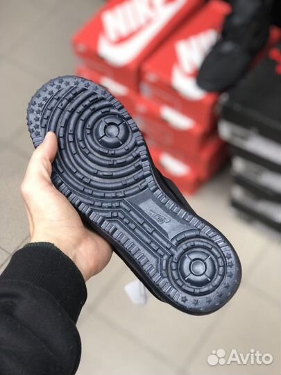 Зимние Nike Air Force 1 Lunar Duckboot (с мехом)