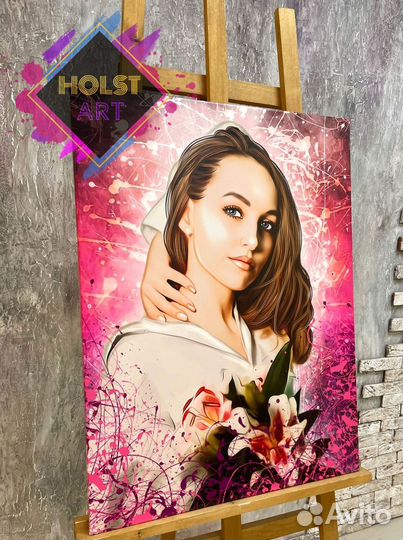 Портрет по фото на холсте