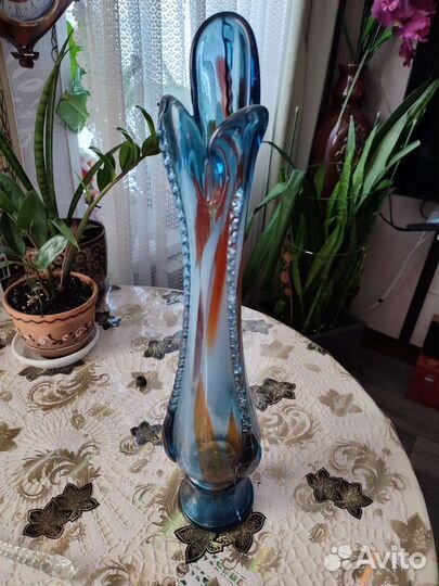 Ваза для цветов цветное стекло СССР