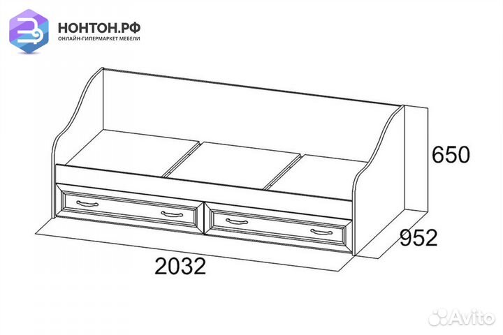 Кровать Вега дм-09 0.9 м сосна карелия