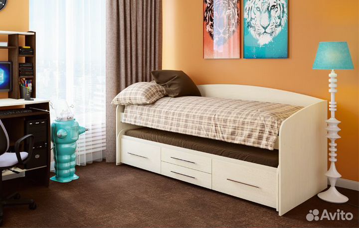 Детская кровать с выдвижным ярусом