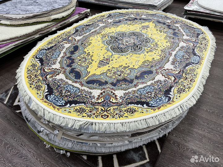 Ковер овальный 2х2.85 желтый