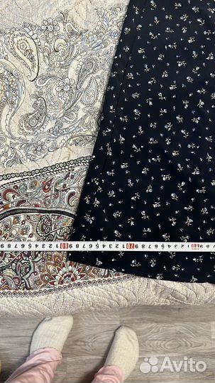 Сарафан темно синий в цветочек на тонких лямках