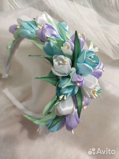 Ободок для волос с цветами